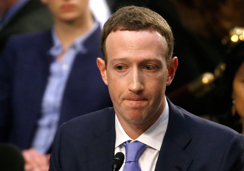 Facebook CEO Zuckerberg testifies before a U.S. Senate joint hearing on Capitol Hill in Washington